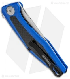 Kershaw Sinkevich Atmos Liner Lock Knife Blue G-10/Carbon Fiber (3" Satin) -Knife Sale Shop Kershaw Sinkevich Atomost LL Blue G 10 CF Satin KS4037BLU BHQ 90130 jr side
