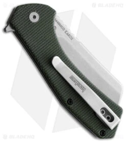 Kershaw Static Clever Liner Lock Knife Green Micarta (2.8" Stonewash D2) -Knife Sale Shop Kershaw Static FL Green D2 SW BHQ 164991 jr side