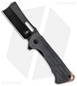 Kizer D.O.C.K. Quatch Cleaver Liner Lock Knife Black Micarta (2.9" Black SW)