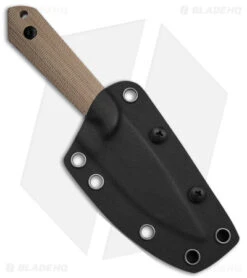 Kizer Maverick Customs Harpoon Fixed Blade Knife Natural Micarta (3.94" Black) -Knife Sale Shop Kizer Maverick Customs Harpoon FBK Natural Micarta 3in Black BHQ 180914 td sheath