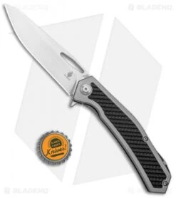 Kizer Odin Frame Lock Flipper Knife Textured CF/Ti (4" Stonewash) Ki5523 -Knife Sale Shop Kizer Odin FL Flipper Textured CF Ti SW Ki5523 BHQ 85509 jr bottlecap