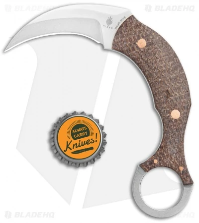 Kizer Tiger Claw Karambit Fixed Blade Knife Brown Micarta (1.4" SW) 1041 5 Kizer Tiger Claw Karambit Fixed Blade Knife Brown Micarta (1.4" SW) 1041 - Image 3