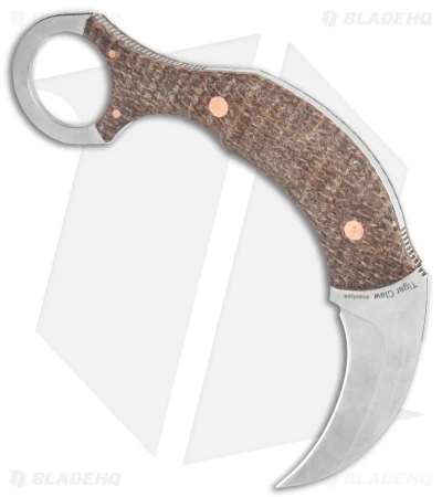 Kizer Tiger Claw Karambit Fixed Blade Knife Brown Micarta (1.4" SW) 1041 4 Kizer Tiger Claw Karambit Fixed Blade Knife Brown Micarta (1.4" SW) 1041 - Image 2