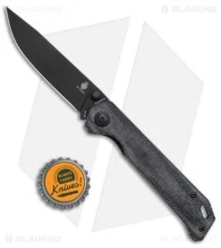 Kizer Azo Vanguard Series Begleiter Knife Black Micarta (3.5" Black BD1N) -Knife Sale Shop Kizer Vanguard Series Begleiter Black Micarta Black BHQ 117227 jr bottlecap