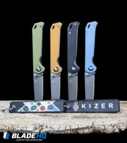 Kizer Azo Vanguard Series Begleiter Knife Green G-10 (3.5" Gray) V4458A2 -Knife Sale Shop Kizer Vanguard Series Begleiter Knife G 10 BHQ34056 kp wood black flight tag web