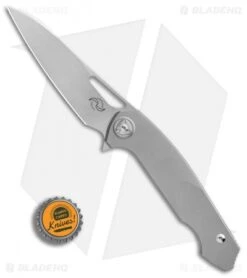Liong Mah Design Eraser Framelock Flipper Titanium (4" Satin M390) -Knife Sale Shop Liong Mah Design Eraser Ti Satin BHQ 88430 er bottlecap