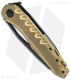 Microtech Sigil MK6 Frame Lock Knife Brass/Black (3.75" DLC Serr) -Knife Sale Shop MICROTECH SIGIL MK6 FL BRASS BLACK DLC SERR 196 2 DLCBR BHQ 76137 JR spine 2