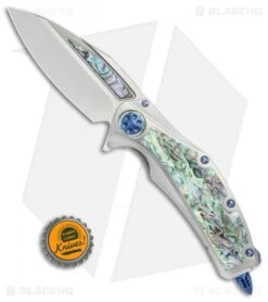 Marfione Custom Super Matrix-R Knife Titanium/Abalone (3.75" Mirror) -Knife Sale Shop Marfione Custom Super Matrix R ti abalone mirror BHQ 27860 er size