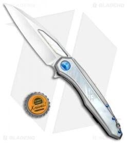 Marfione Custom Knives Super Sigil Flipper Knife Mother Of Pearl (3.5" Mirror) -Knife Sale Shop Marfione Custom Super Sigil Mother of Pearl Mirror BHQ 76061 jr bottlecap 2