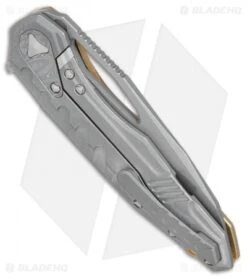 Microtech Sigil MK6 Frame Lock Knife Brass W/Damascus Insert (3.75" Apocalyptic) 7 Microtech Sigil MK6 Frame Lock Knife Brass W/Damascus Insert (3.75" Apocalyptic) -Knife Sale Shop Microtech Sigil MK6 Brass Damascus insert apocalyptic BHQ 77781 jr side