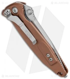 Microtech Socom Elite Manual Knife Tan (4" Stonewash Serr) 160-11TA 8 Microtech Socom Elite Manual Knife Tan (4" Stonewash Serr) 160-11TA -Knife Sale Shop Microtech Socom Elite Manual Tan SW Serr 160 11TA BHQ 13107 jr side