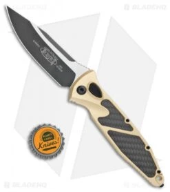 Microtech Socom Elite S/E Automatic Knife Gold/CF (4" Two-Tone) 160A-1CGCFI -Knife Sale Shop Microtech Socom Elite SE Auto Gold CF TT 160A 1CGCFI BHQ 108656 jr bottlecap