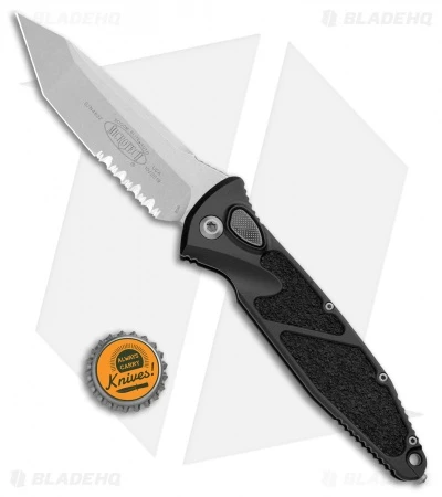 Microtech Socom Elite T/E Automatic Knife Black (4" Stonewash Serr) 161A-11 6 Microtech Socom Elite T/E Automatic Knife Black (4" Stonewash Serr) 161A-11 - Image 4