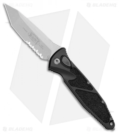 Microtech Socom Elite T/E Automatic Knife Black (4" Stonewash Serr) 161A-11 3 Microtech Socom Elite T/E Automatic Knife Black (4" Stonewash Serr) 161A-11