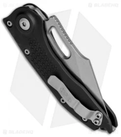 Microtech Stitch Automatic Knife Black (3.75" Stonewash) 169-10 -Knife Sale Shop Microtech Stitch Black SW 169 10 BHQ 71981 jr side