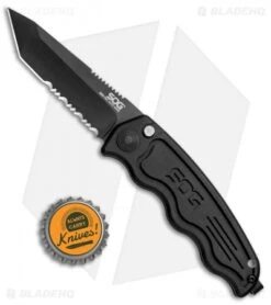 Mini SOG TAC Automatic Knife (Black Tanto Serr) ST-13 -Knife Sale Shop Mini SOG TAC Auto Black Tanto Serr ST 13 BHQ 3164 jr bottlecap
