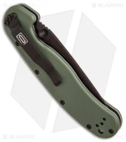 Ontario RAT Model 1 Liner Lock Knife OD Green (3.625" Black) 8846OD -Knife Sale Shop Ontario Rat 1 OD Green black 8845OD BHQ 9354 er side