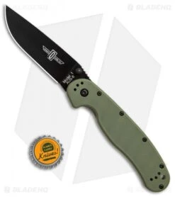 Ontario RAT Model 1 Liner Lock Knife OD Green (3.625" Black) 8846OD -Knife Sale Shop Ontario Rat 1 OD Green black 8845OD BHQ 9354 er size jr