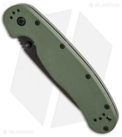 Ontario RAT Model 1 Liner Lock Knife OD Green (3.625" Black) 8846OD -Knife Sale Shop Ontario Rat 1 OD Green black 8845OD BHQ 9354 er spine