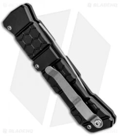 Piranha 21 Tactical Automatic Knife Black (3.375" Mirror) P-21BK -Knife Sale Shop Piranha 21 Tactical Auto Black Mirror P 21BK BHQ 92497 jr side