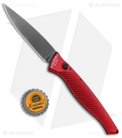 Piranha DNA Automatic Knife Red Tactical (3.25" Black) -Knife Sale Shop Piranha DNA Auto Red Tactical Black BHQ 33084 jr bottlecap