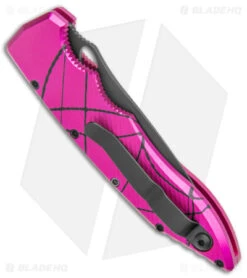 Piranha Mini Predator Purple/Black Tactical Automatic Knife (3.5" Black) 8 Piranha Mini Predator Purple/Black Tactical Automatic Knife (3.5" Black) -Knife Sale Shop Piranha Mini Predator Pink Black Tactical Auto Black BHQ 139751 jr side