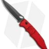 Piranha Mini Predator Red Automatic Knife (3.5" Black Plain) -Knife Sale Shop Piranha Mini Predator Red Tactical Auto Black Plain BHQ 14887 jr