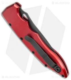 Piranha Mini Predator Red Tactical Automatic Knife (3.5" Black Serr) 8 Piranha Mini Predator Red Tactical Automatic Knife (3.5" Black Serr) -Knife Sale Shop Piranha Mini Predator Red Tactical Auto Black Serr BHQ 14886 jr side