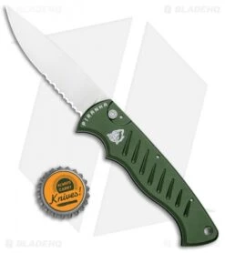 Piranha Green P-1 Pocket Automatic Knife (3.2" Mirror Serr) -Knife Sale Shop Piranha P 1 Pocket Auto Green Mirror Serr BHQ 0701 jr bottlecap