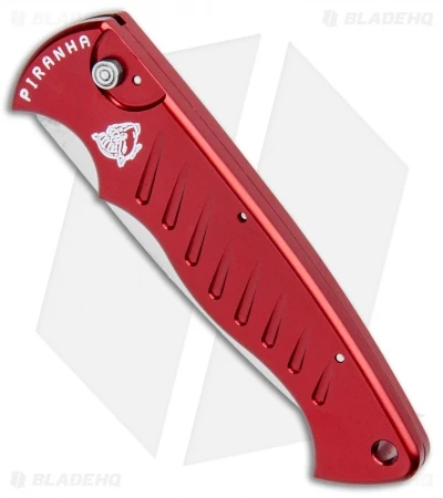 Piranha Red P-1 Pocket Automatic Knife (3.2" Mirror Serr) 4 Piranha Red P-1 Pocket Automatic Knife (3.2" Mirror Serr) - Image 2