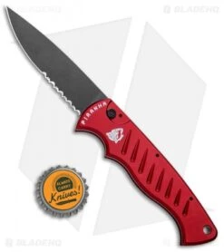 Piranha P1 Pocket Automatic Knife Red Tactical (3.2" Black Serr) 9 Piranha P1 Pocket Automatic Knife Red Tactical (3.2" Black Serr) -Knife Sale Shop Piranha Pocket Auto Red Black Serr BHQ 23560 jr bottlecap