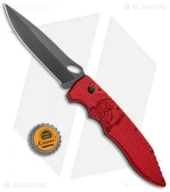 Piranha Predator Automatic Knife Red Tactical (4.1" Black) 9 Piranha Predator Automatic Knife Red Tactical (4.1" Black) -Knife Sale Shop Piranha Predator Auto Red Tactical Black BHQ 12749 jr bottlecap