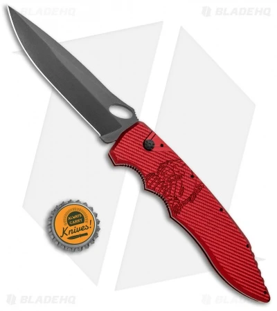 Piranha Predator Automatic Knife Red Tactical (4.1" Black) 6 Piranha Predator Automatic Knife Red Tactical (4.1" Black) - Image 4
