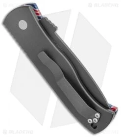 Pro-Tech Custom CQC7 Automatic Unique Micarta Patriot (3.5" Black) -Knife Sale Shop Pro Tech Custom CQC7 Auto Unique Micarta Patriot Black BHQ 137915 jr side