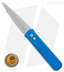Pro-Tech Godfather Automatic Knife Solid Blue (4" Bead Blast) -Knife Sale Shop Pro Tech Godfather Automatic Knife Solid Dark Blue 4 Bead Blast 920 BLUE BHQ 117549 LS Bottlecap