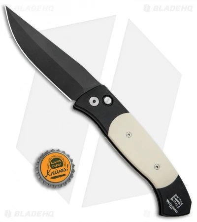 Pro-Tech Brend 3 Medium Tuxedo Automatic Knife Ivory Micarta (3.75" Black) 1352 6 Pro-Tech Brend 3 Medium Tuxedo Automatic Knife Ivory Micarta (3.75" Black) 1352 - Image 4
