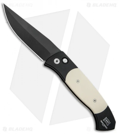 Pro-Tech Brend 3 Medium Tuxedo Automatic Knife Ivory Micarta (3.75" Black) 1352 3 Pro-Tech Brend 3 Medium Tuxedo Automatic Knife Ivory Micarta (3.75" Black) 1352