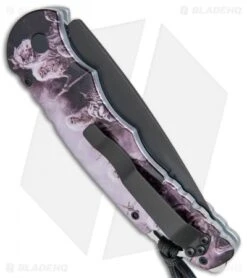 Pro-Tech TR-4 Skull Custom Automatic Knife Four Horsemen Scene (4" Black) -Knife Sale Shop Protech TR 4 Skull Custom Auto Four Horsemen Scene Black TR 4.78 BHQ 77717 jr side