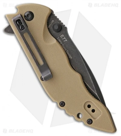 Real Steel E77 Liner Lock Knife Tan G-10 (3.25" Black Stonewash) 4 Real Steel E77 Liner Lock Knife Tan G-10 (3.25" Black Stonewash) - Image 2