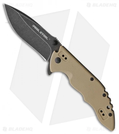 Real Steel E77 Liner Lock Knife Tan G-10 (3.25" Black Stonewash) 3 Real Steel E77 Liner Lock Knife Tan G-10 (3.25" Black Stonewash)
