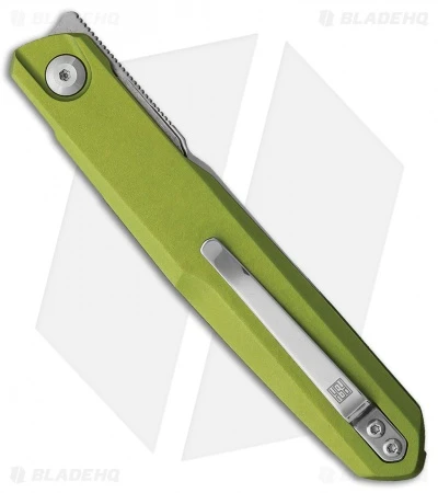 Real Steel G5 Metamorph Front Flipper Knife Green Aluminum (3.5" Satin) RS7836 4 Real Steel G5 Metamorph Front Flipper Knife Green Aluminum (3.5" Satin) RS7836 - Image 2