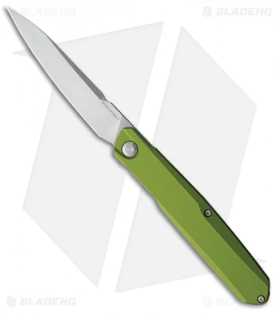 Real Steel G5 Metamorph Front Flipper Knife Green Aluminum (3.5" Satin) RS7836 3 Real Steel G5 Metamorph Front Flipper Knife Green Aluminum (3.5" Satin) RS7836