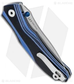 Real Steel Knives Horus Free Liner Lock Knife Black/Blue G-10 (3.6" SW) 7432 8 Real Steel Knives Horus Free Liner Lock Knife Black/Blue G-10 (3.6" SW) 7432 -Knife Sale Shop Real Steel Horus Free LL Black Blue G 10 SW RS7432 BHQ 73737 jr side