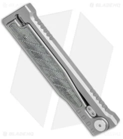 Reate Knives Reate EXO Drop Point Gravity Knife Titanium/Black Micarta (3.75" Satin) 11 Reate Knives Reate EXO Drop Point Gravity Knife Titanium/Black Micarta (3.75" Satin) -Knife Sale Shop Reate EXO DP Gravity Knife Ti Black Micarta Satin BHQ 140056 jr side