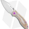 Reate Knives Reate Iron Frame Lock Knife W/ Thumb Stud Brown Micarta/Purple HW (3.25" Satin)