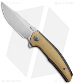 Reate Knives Reate J.A.C.K. Integral Knife Flame Titanium/Brass (3.94" Satin)