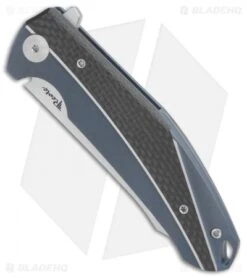 Reate Knives Reate K-1 Frame Lock Flipper Knife Carbon Fiber/Blue Ti (3.8" M390 Satin) -Knife Sale Shop Reate K 1 cf blue ti satin BHQ 74954 er spine