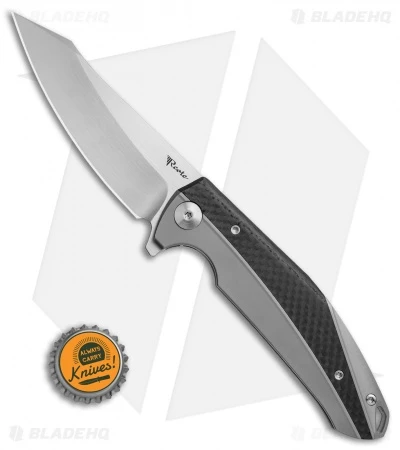 Reate Knives Reate K-1 Frame Lock Flipper Knife Carbon Fiber/Titanium (3.8" Hand Satin) 6 Reate Knives Reate K-1 Frame Lock Flipper Knife Carbon Fiber/Titanium (3.8" Hand Satin) - Image 4