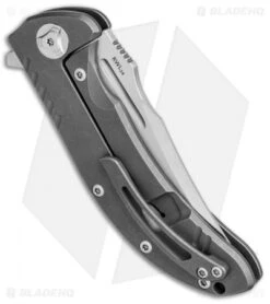 Reate Knives Faisal Yamin Valhalla Frame Lock Knife Hollowed Ti (3.8" Satin) -Knife Sale Shop Reate Knives Faisal Yamin Valhalla FL Hallowed Ti Satin BHQ 83622 jr side