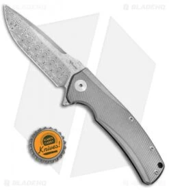 Reate Knives Mini Horizon-D Frame Lock Knife Titanium (3.4" Damasteel) -Knife Sale Shop Reate Knives Mini Horizon D BB Damasteel BHQ 78526 jr bottlecap